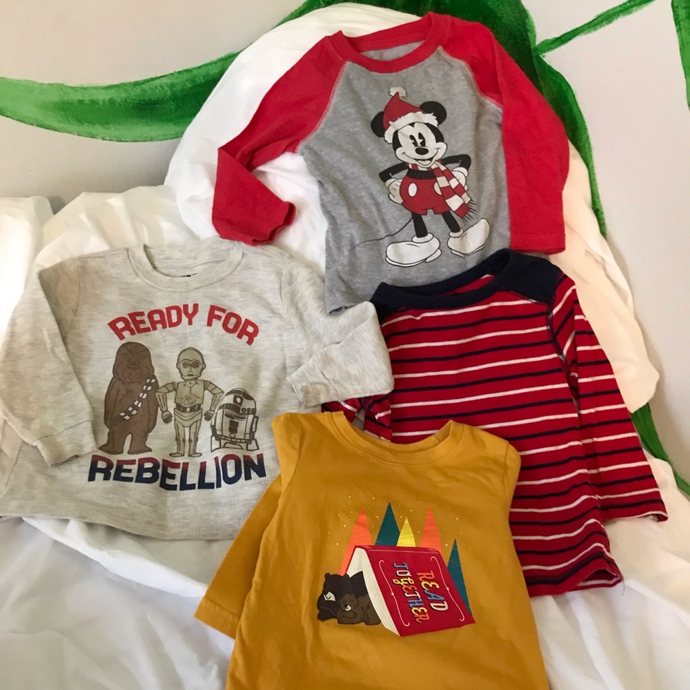 Lot of 4 boys shirts. So cute. Size 18 months. Star Wars!